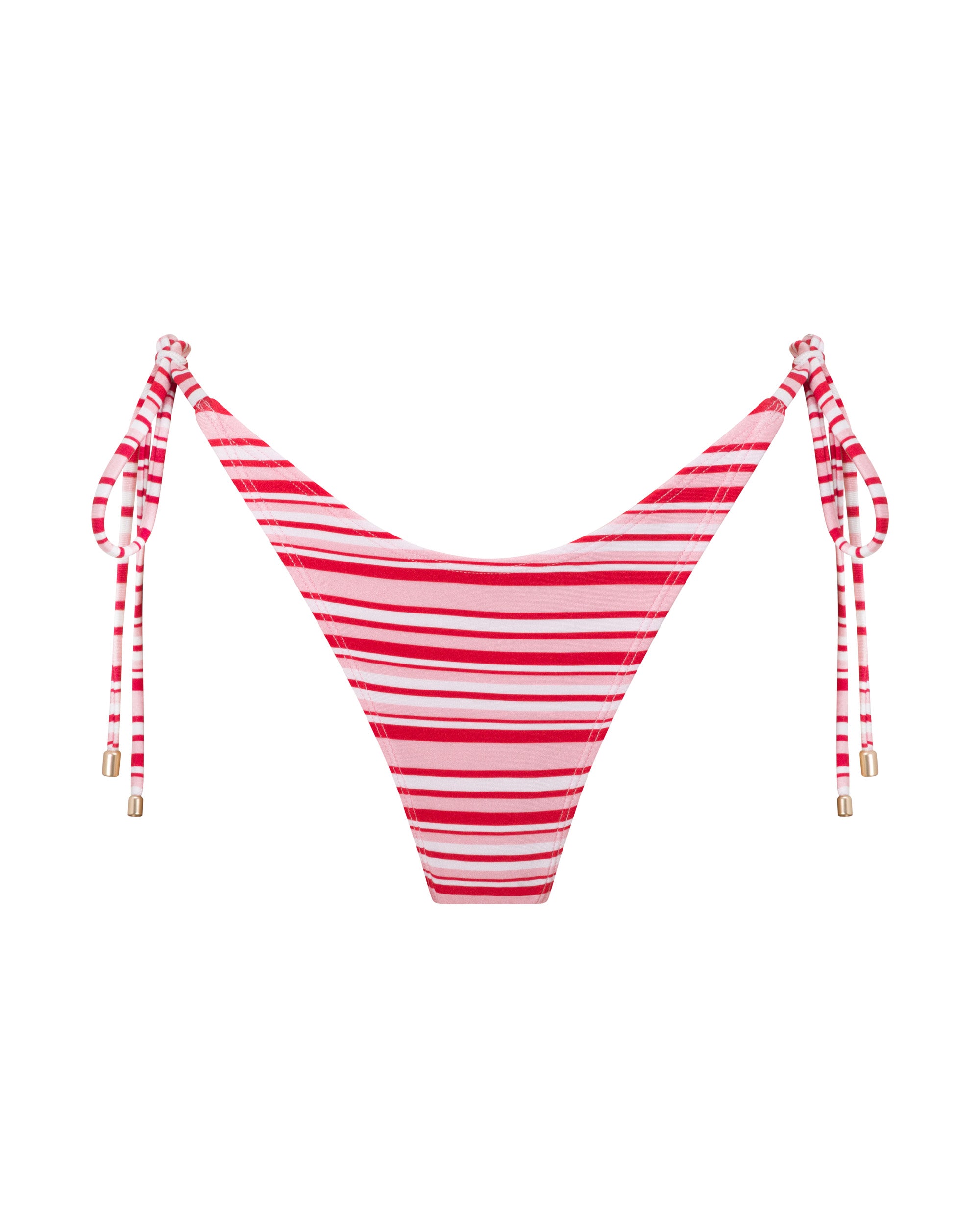 Tally String Bikini Bottoms - Candy Stripe - White Sands