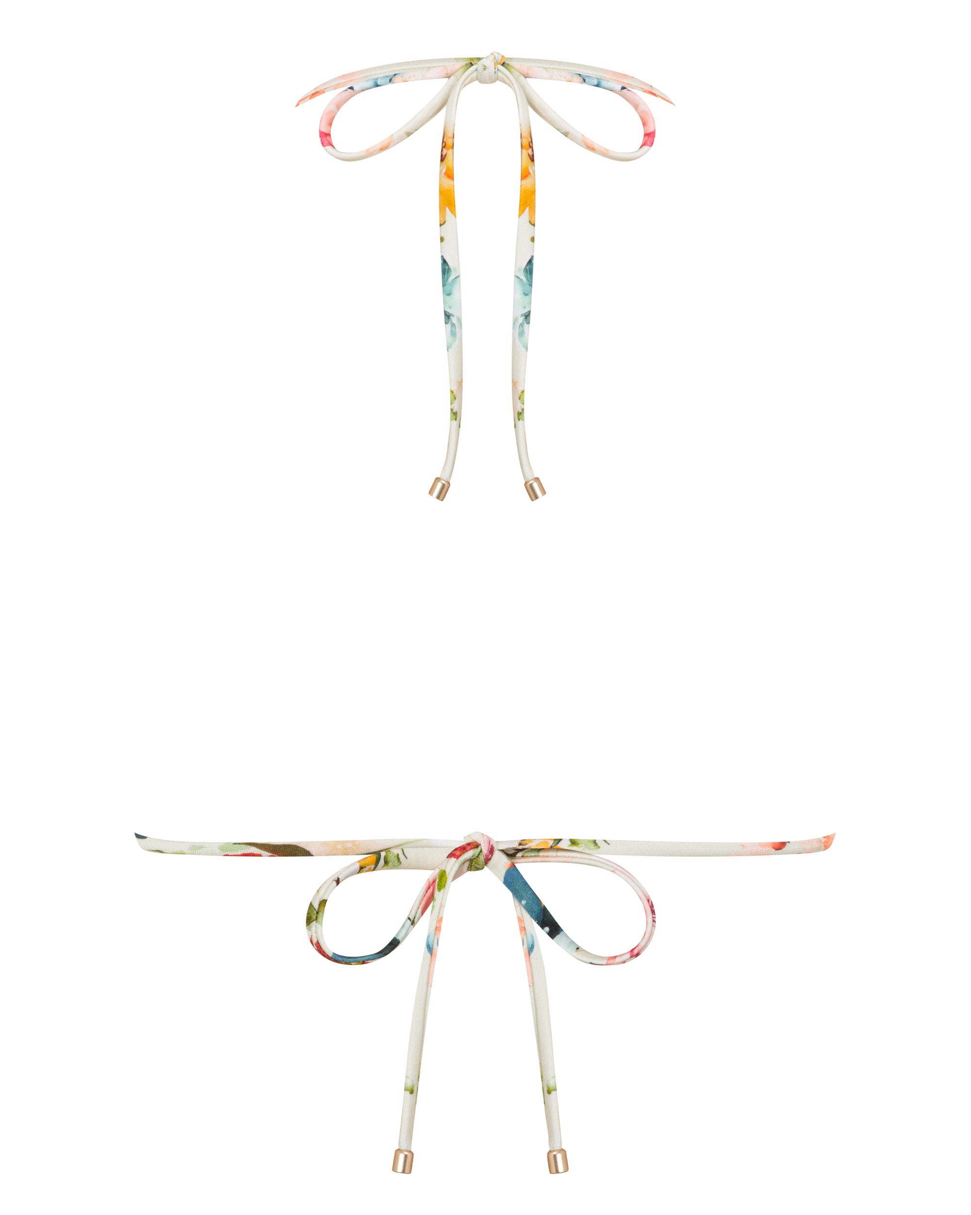 Eve Triangle Bikini Top - Evissa Floral - White Sands