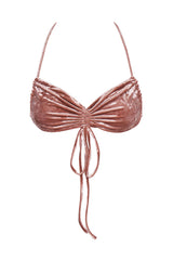Airlie Halter Bikini Top - Rosé Velvet by White Sands, a luxury designer Australian swimwear brand for women
