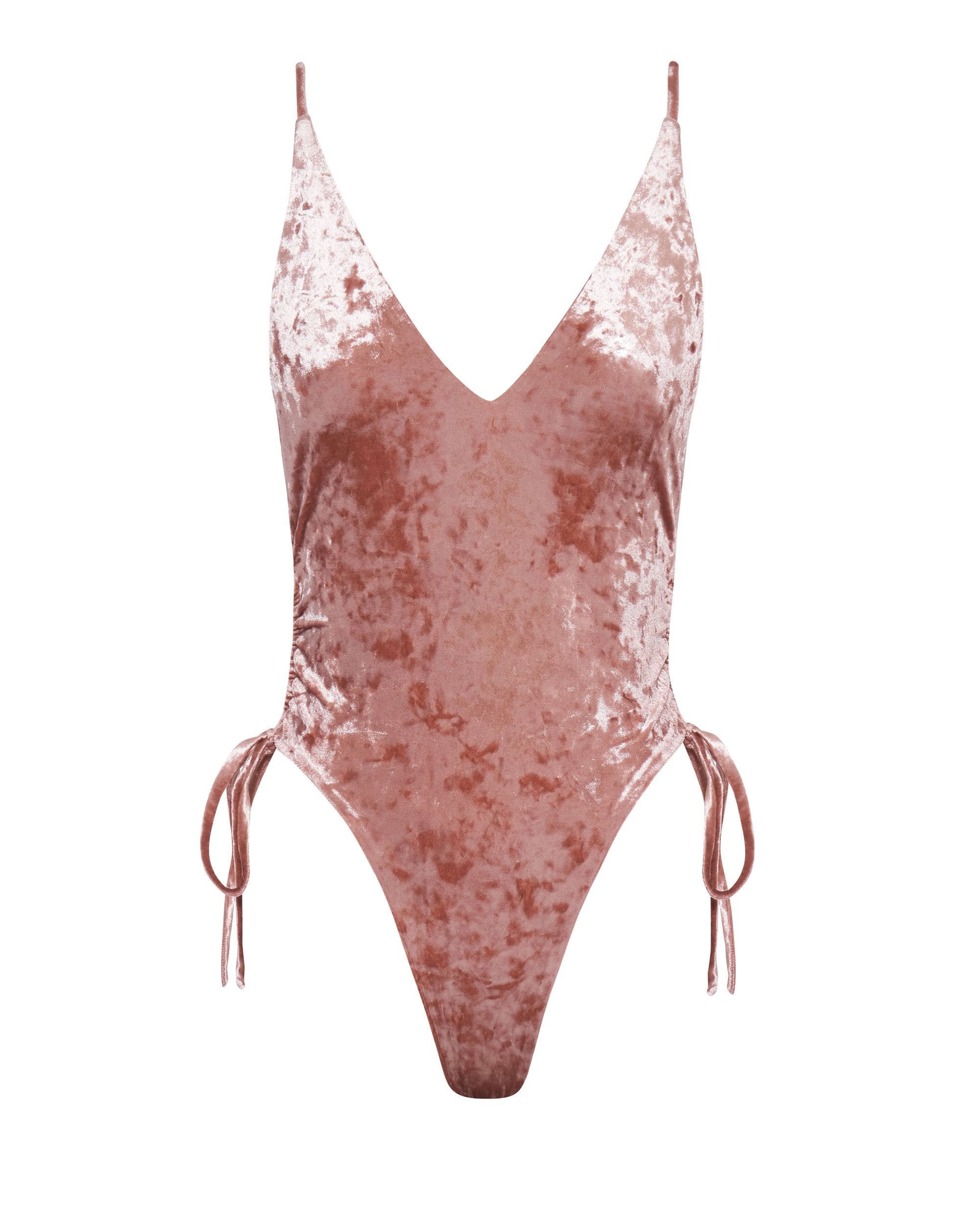 Airlie Thong One Piece - Rosé Velvet | White Sands 