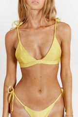 Hayman Triangle Bikini Top - Sunshine - White Sands