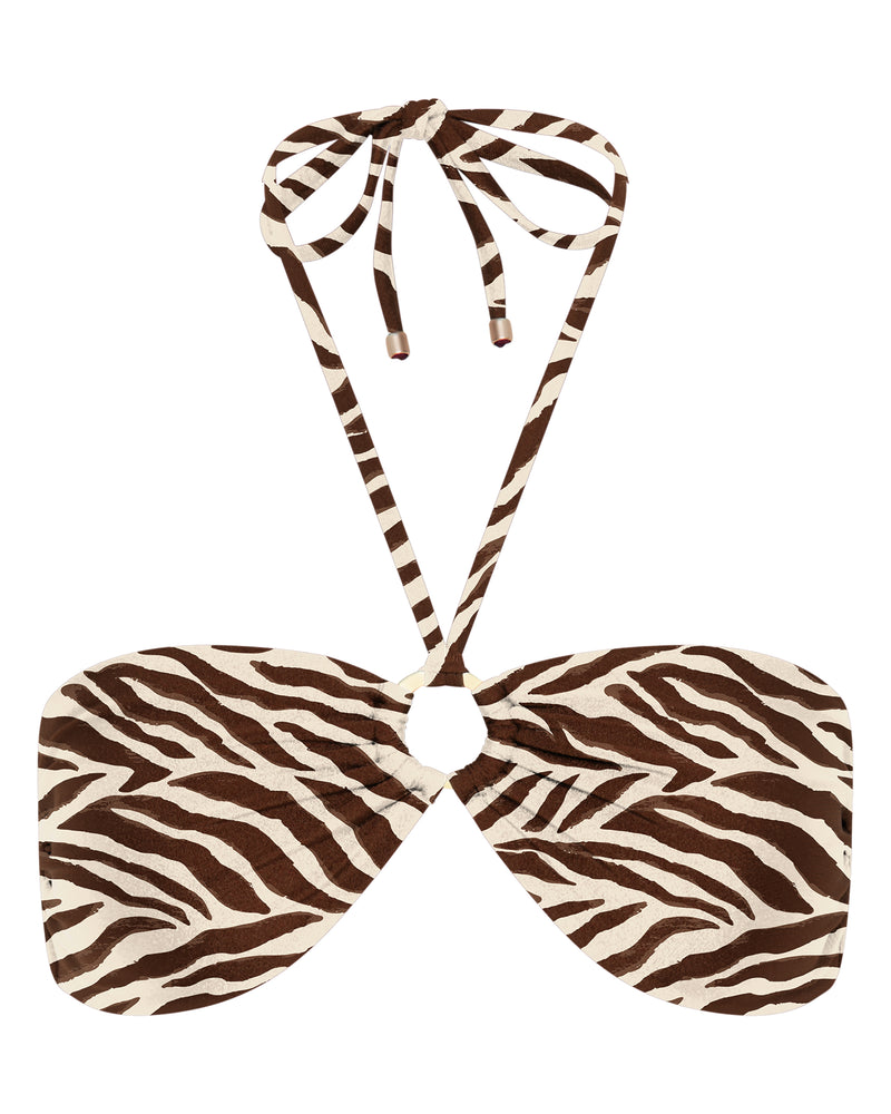 Mia Strapless Bandeau Bikini Top - Tiger