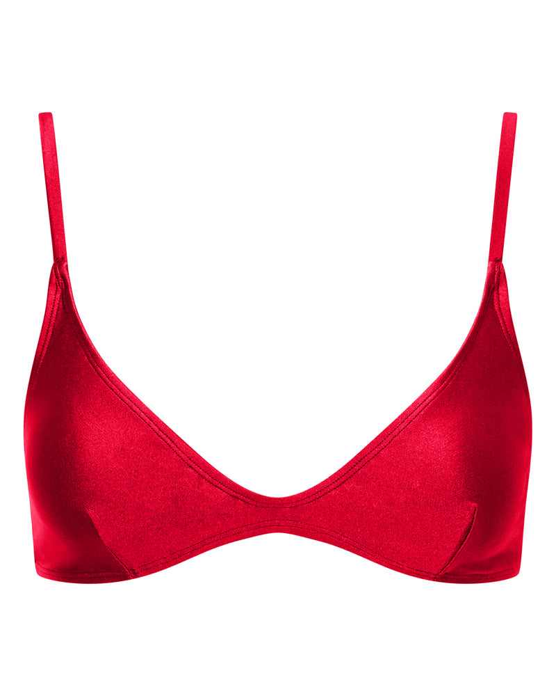 Lucy Scoop Bikini Top - Cherry