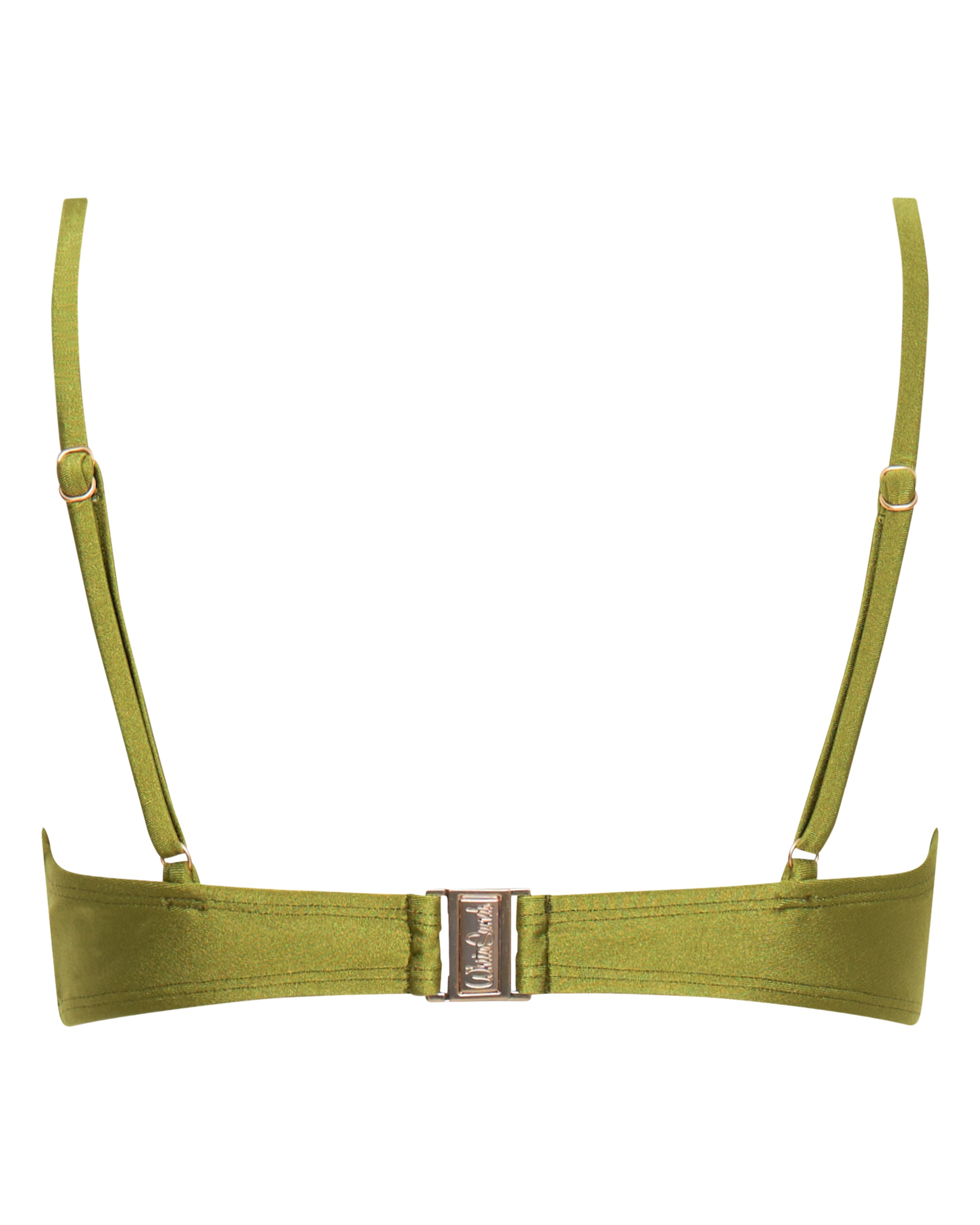 Lucy Scoop Bikini Top - Olive - White Sands