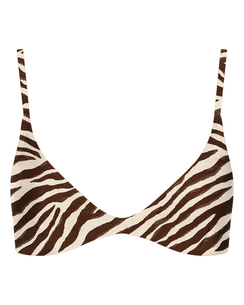 Lucy Scoop Bikini Top - Tiger