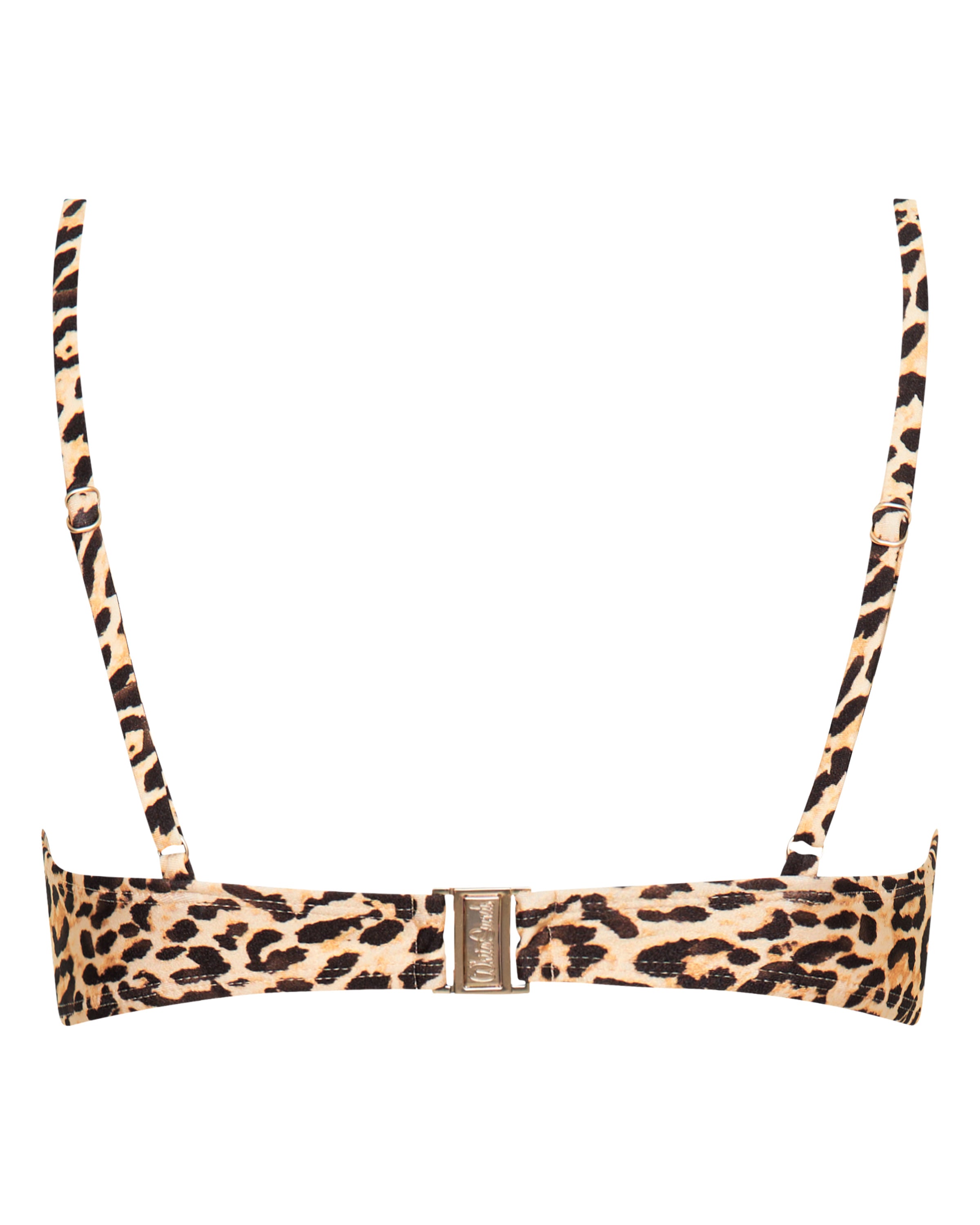 Lucy Scoop Bikini Top - Leopard - White Sands