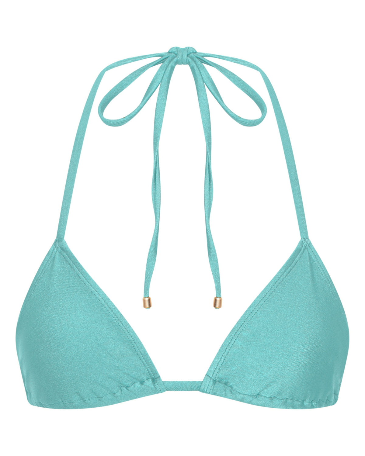 Eve Triangle Bikini Top - Cyan - White Sands