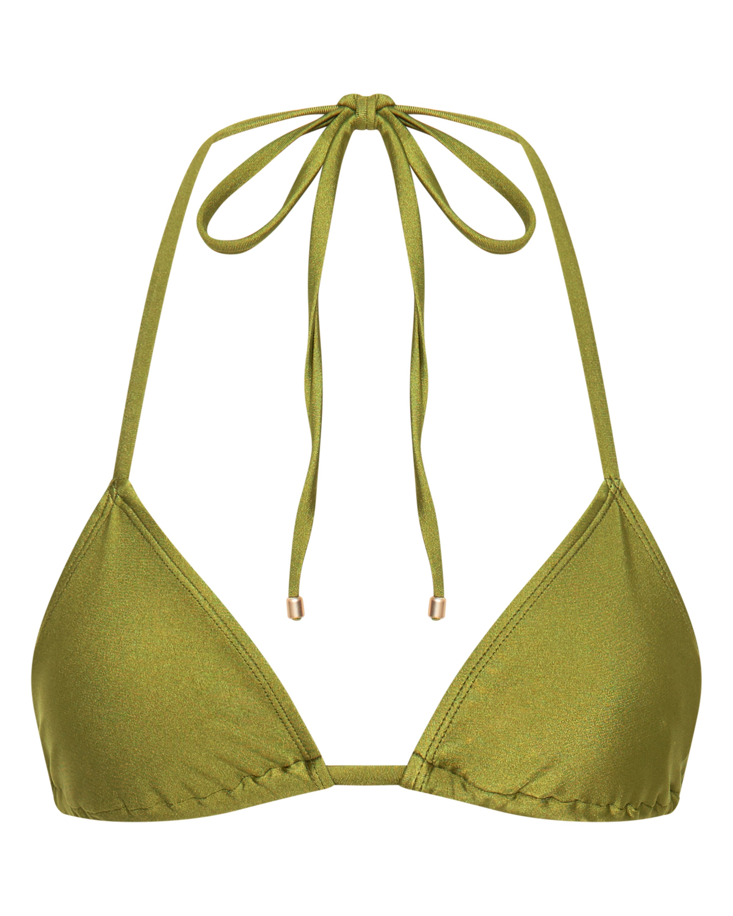 Eve Triangle Bikini Top - Olive - White Sands