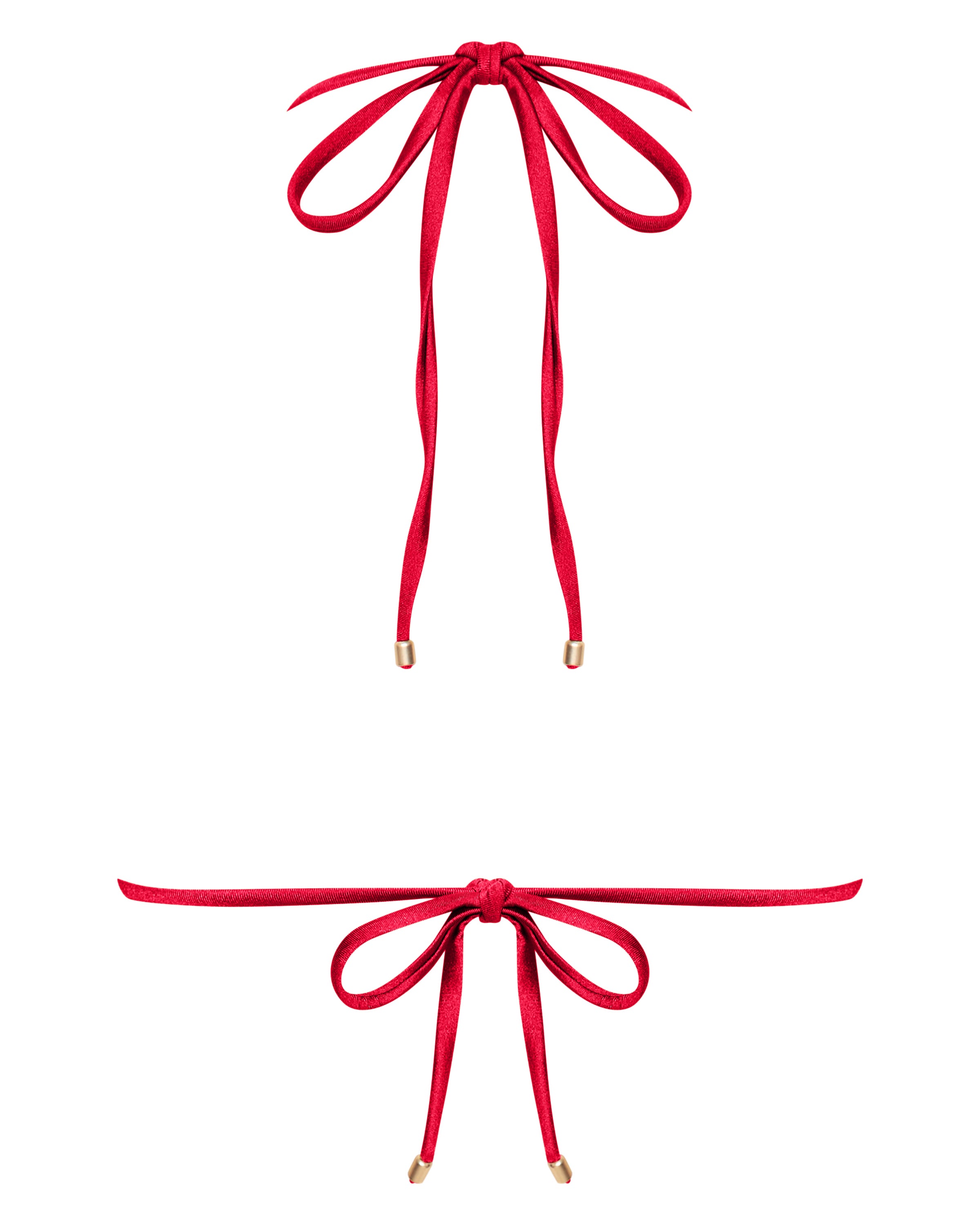 Eve Triangle Bikini Top - Cherry - White Sands