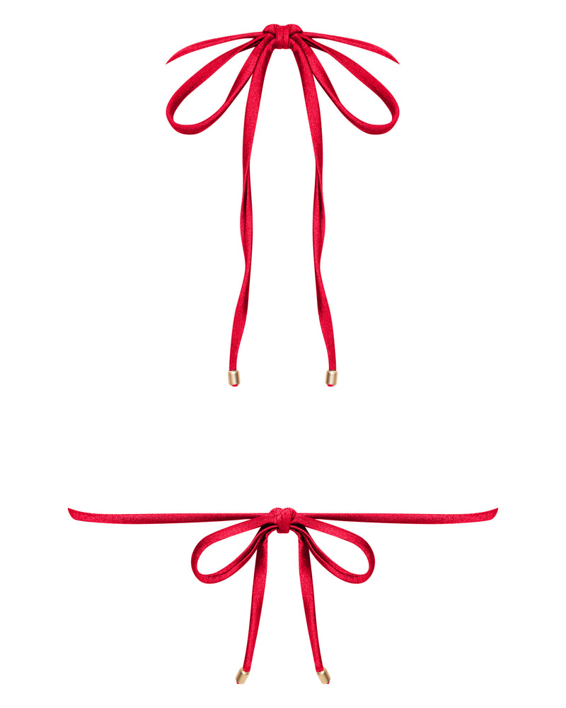 Eve Triangle Bikini Top - Cherry