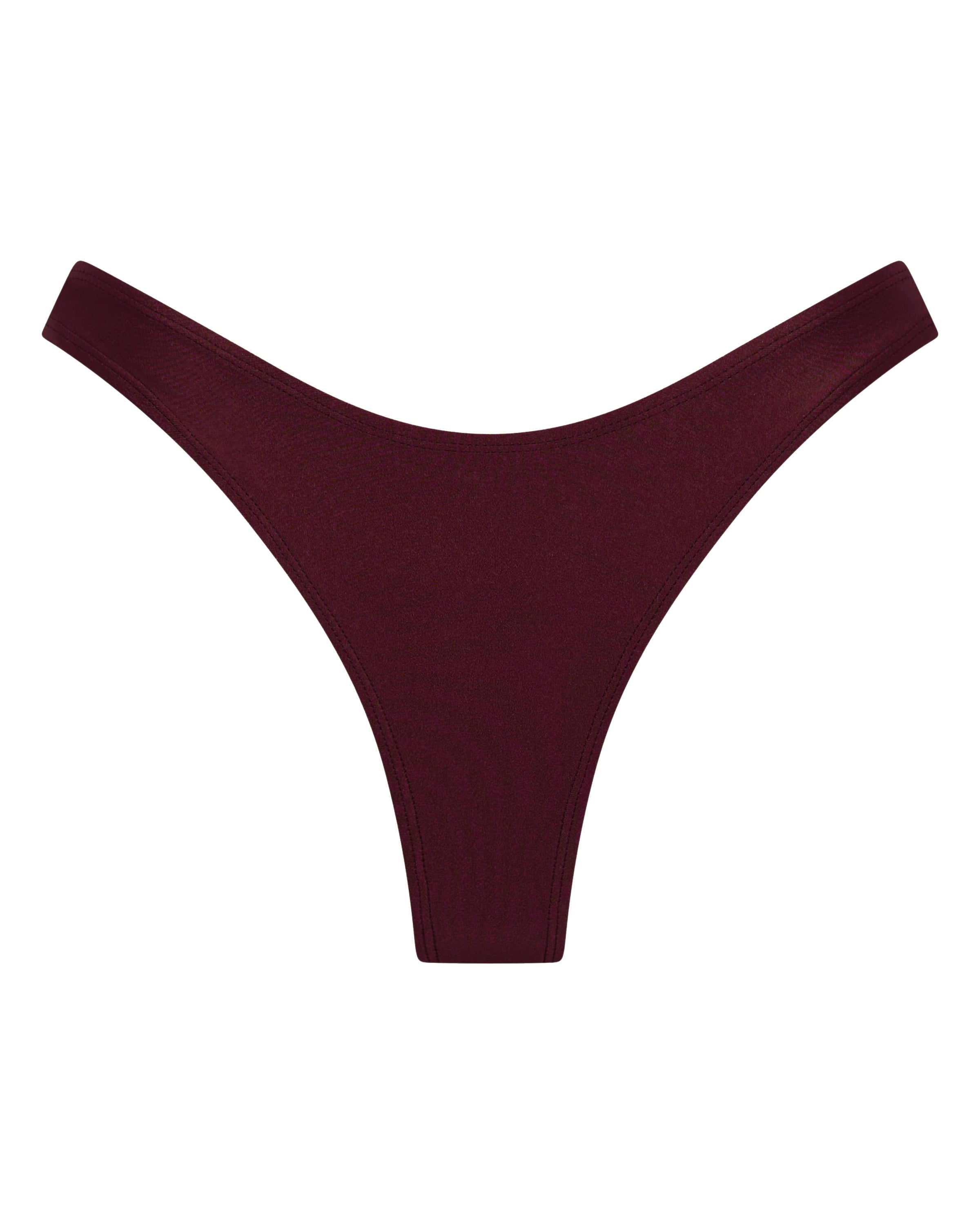 Bondi Brazilian Bikini Bottoms - Merlot - White Sands