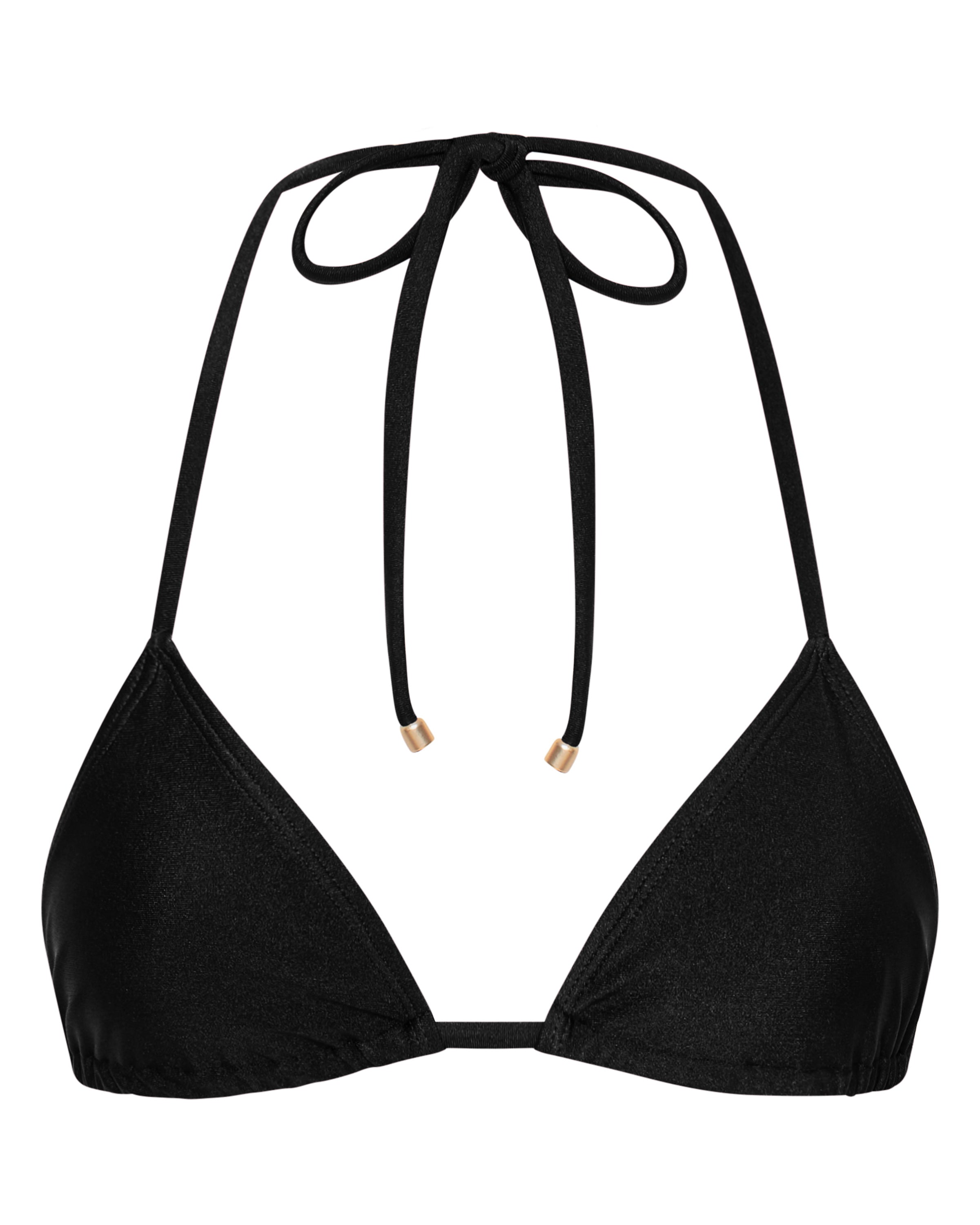 Eve Triangle Bikini Top - Black - White Sands
