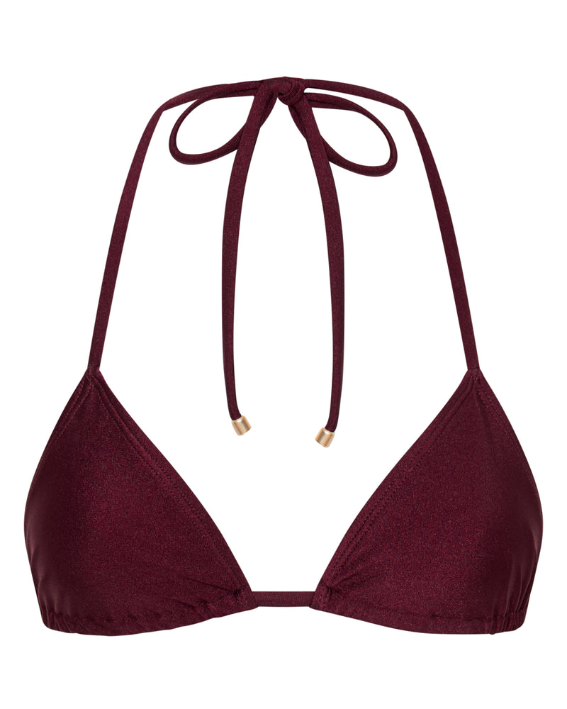 Eve Triangle Bikini Top - Merlot - White Sands