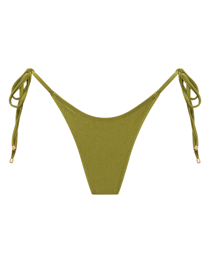 Hayman Thong Bikini Bottoms Olive Green White Sands