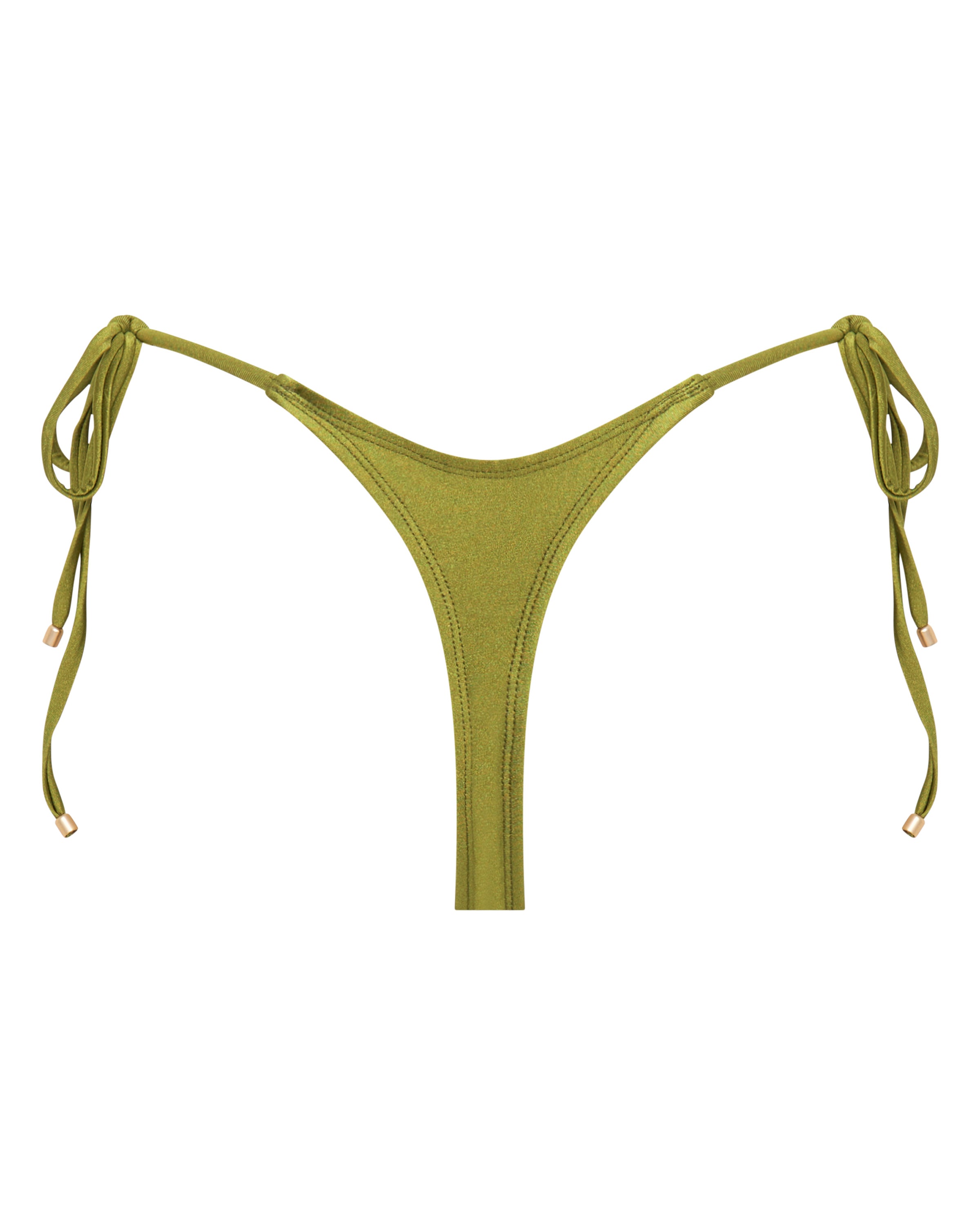 Hayman Thong Bikini Bottoms - Olive Green - White Sands
