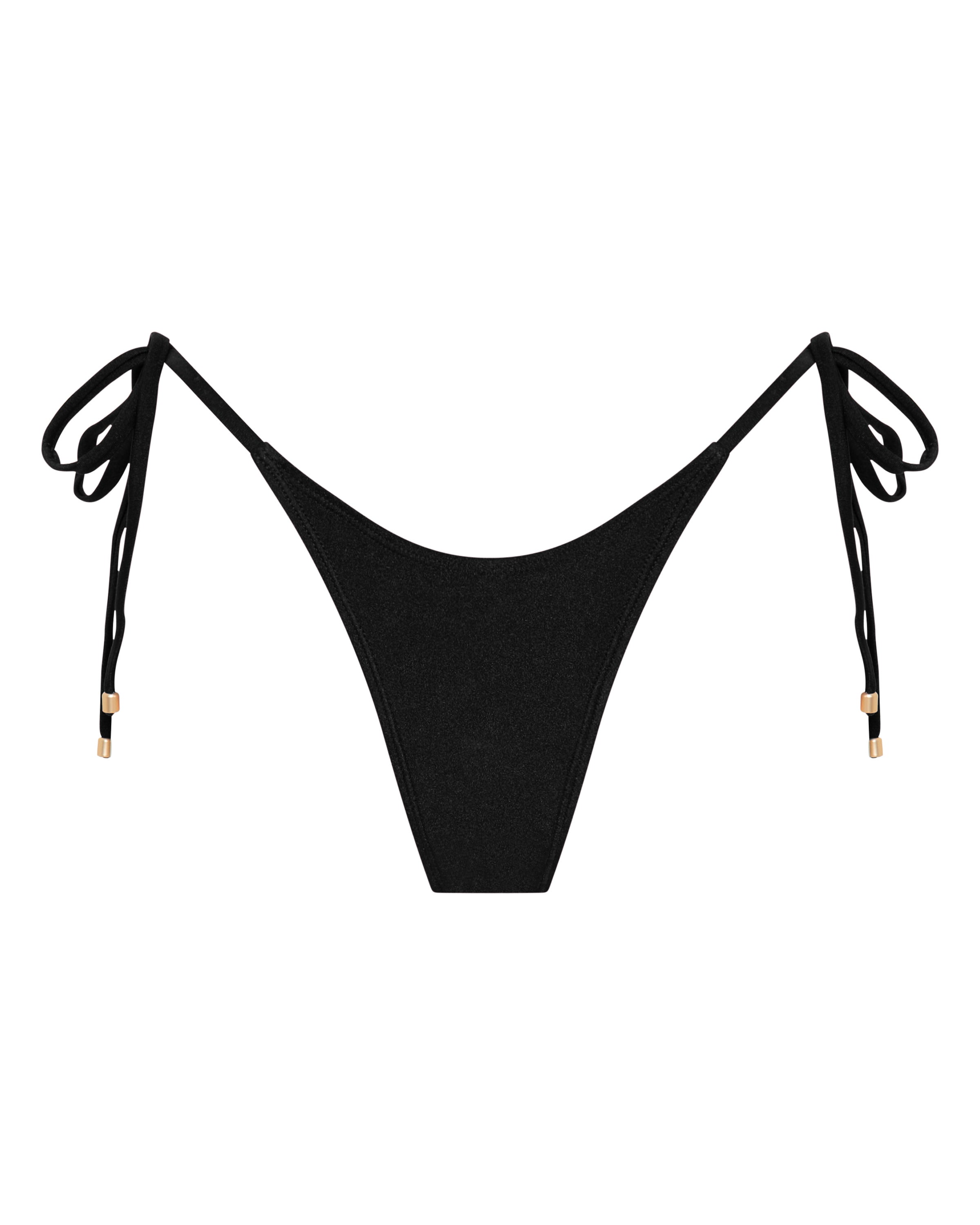Hayman Thong Bikini Bottoms - Black - White Sands