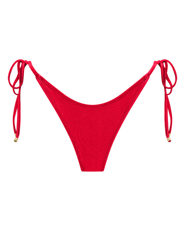 Tally String Bikini Bottoms - Cherry