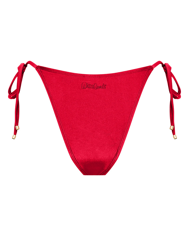 Tally String Bikini Bottoms - Cherry