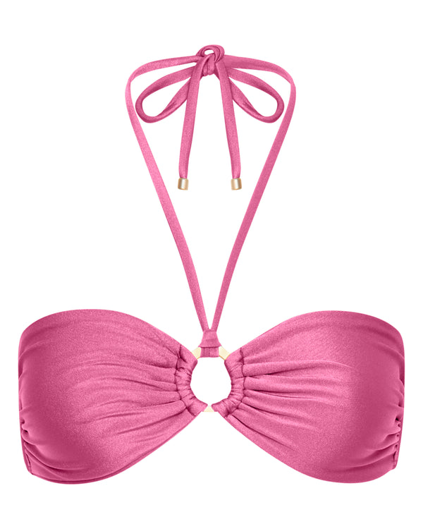 Mia Strapless Bandeau Bikini Top - Peony