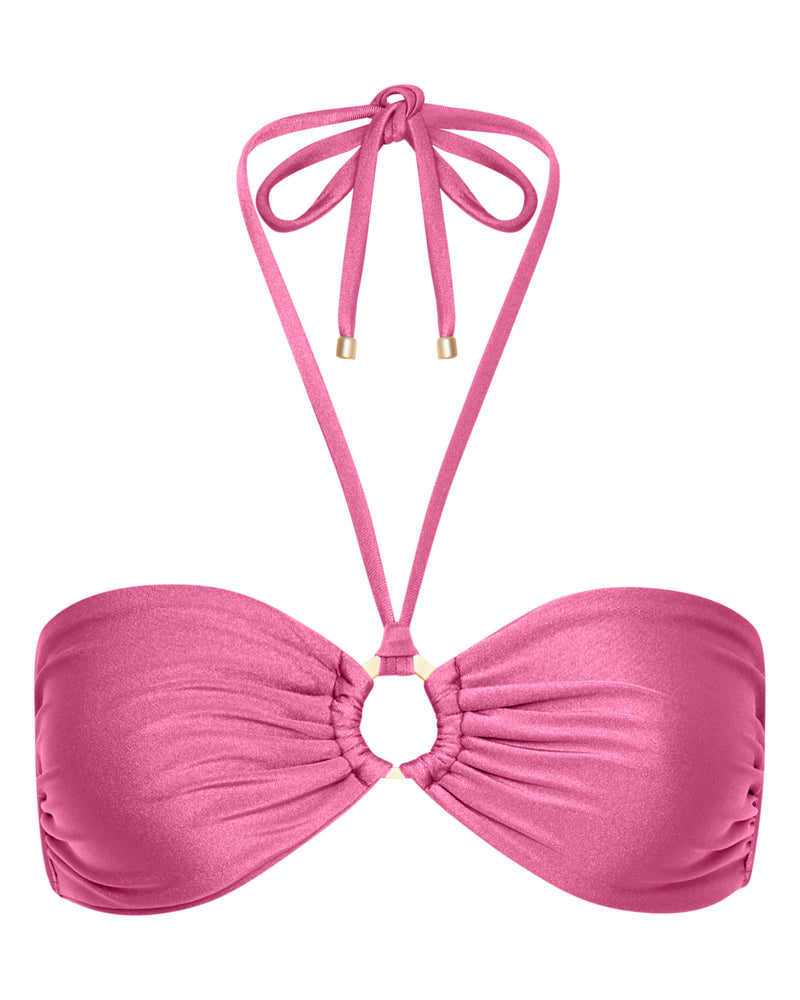 Mia Strapless Bandeau Bikini Top - Peony