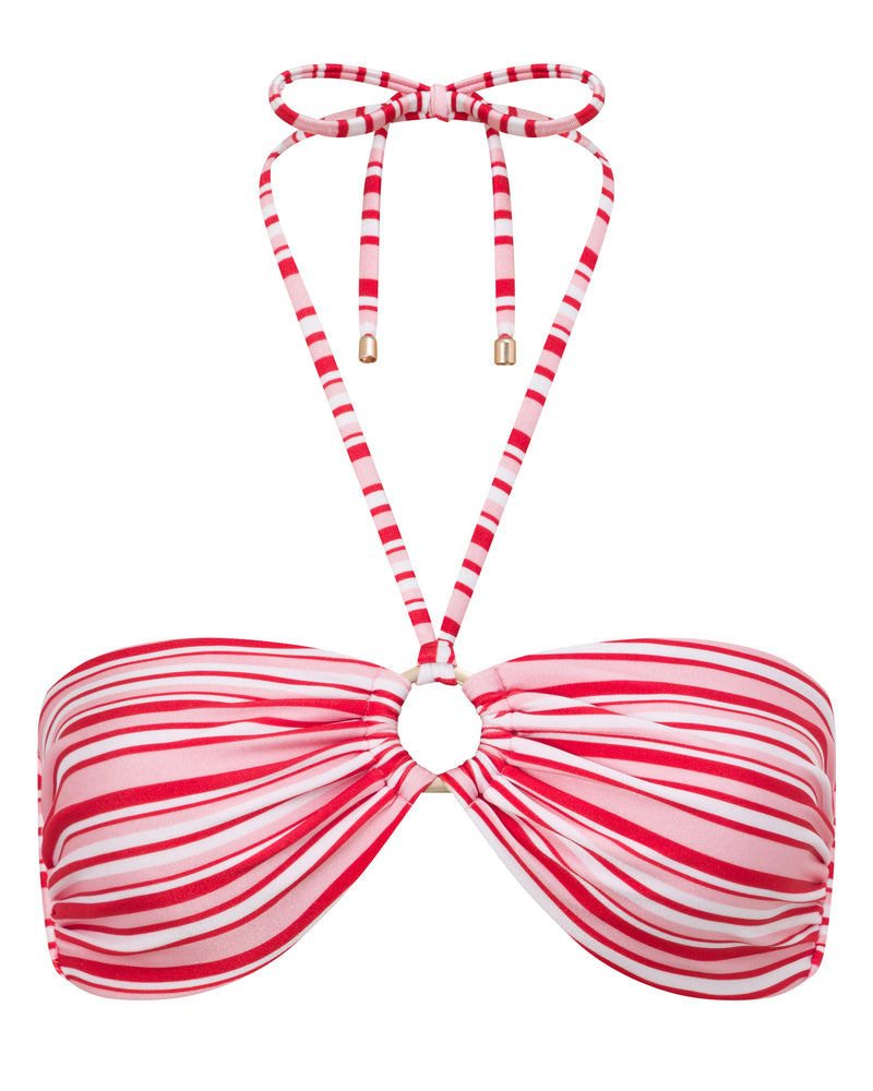 Mia Strapless Bandeau Bikini Top - Candy Stripe