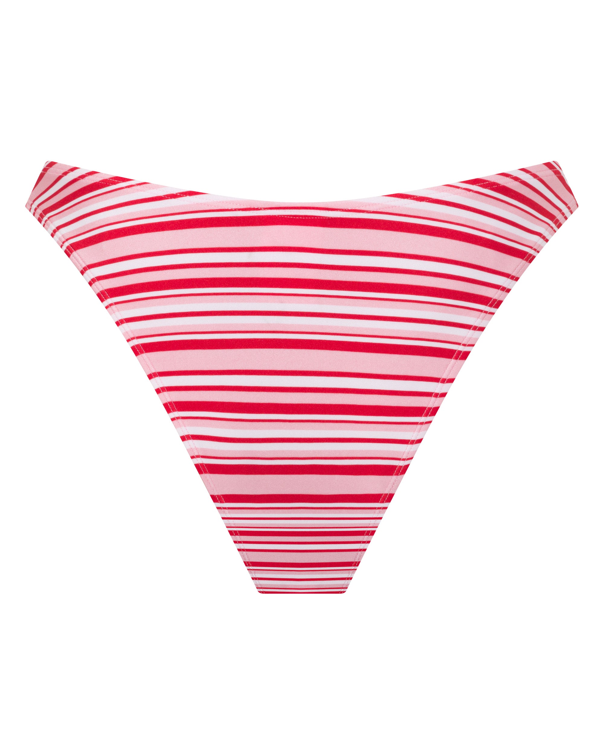 Bondi Brazilian Bikini Bottoms -Candy Stripe - White Sands