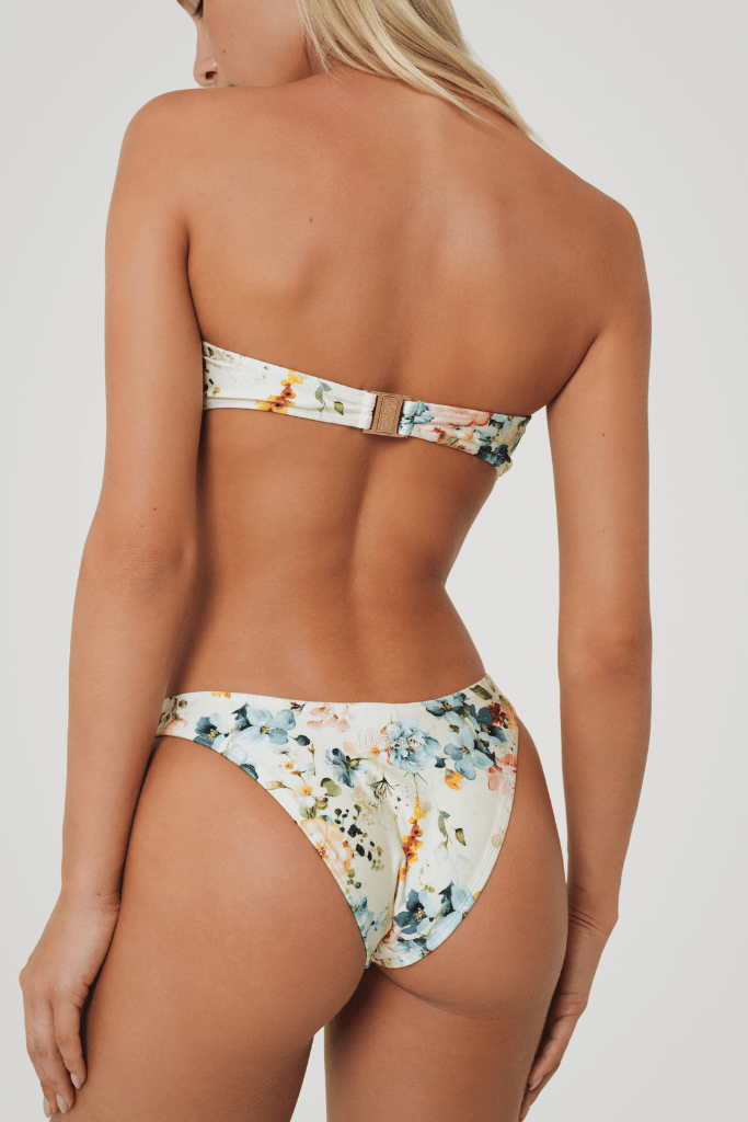 Byron Cheeky Bikini Bottoms - Evissa Floral - White Sands