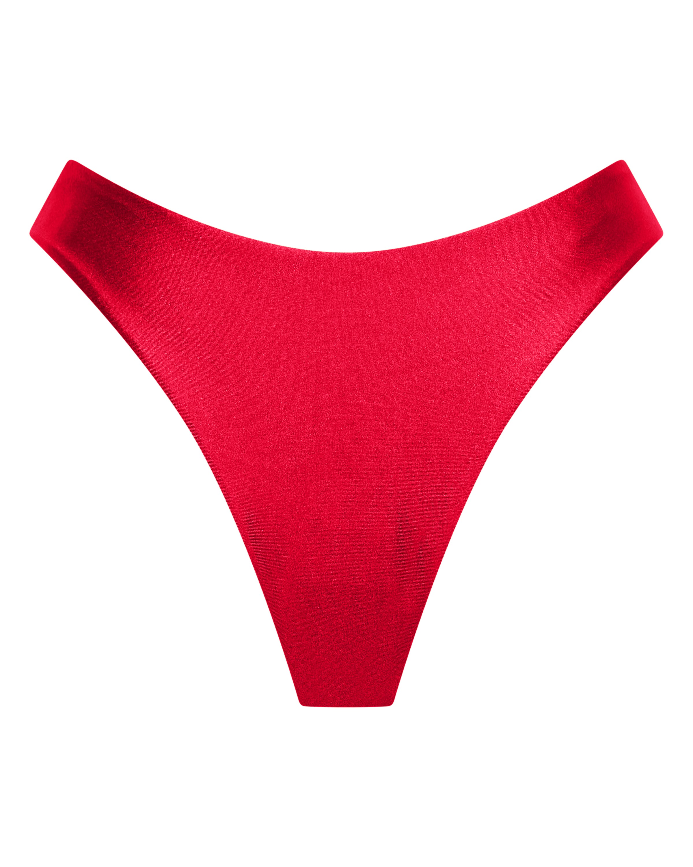 Byron Cheeky Bikini Bottoms - Cherry - White Sands