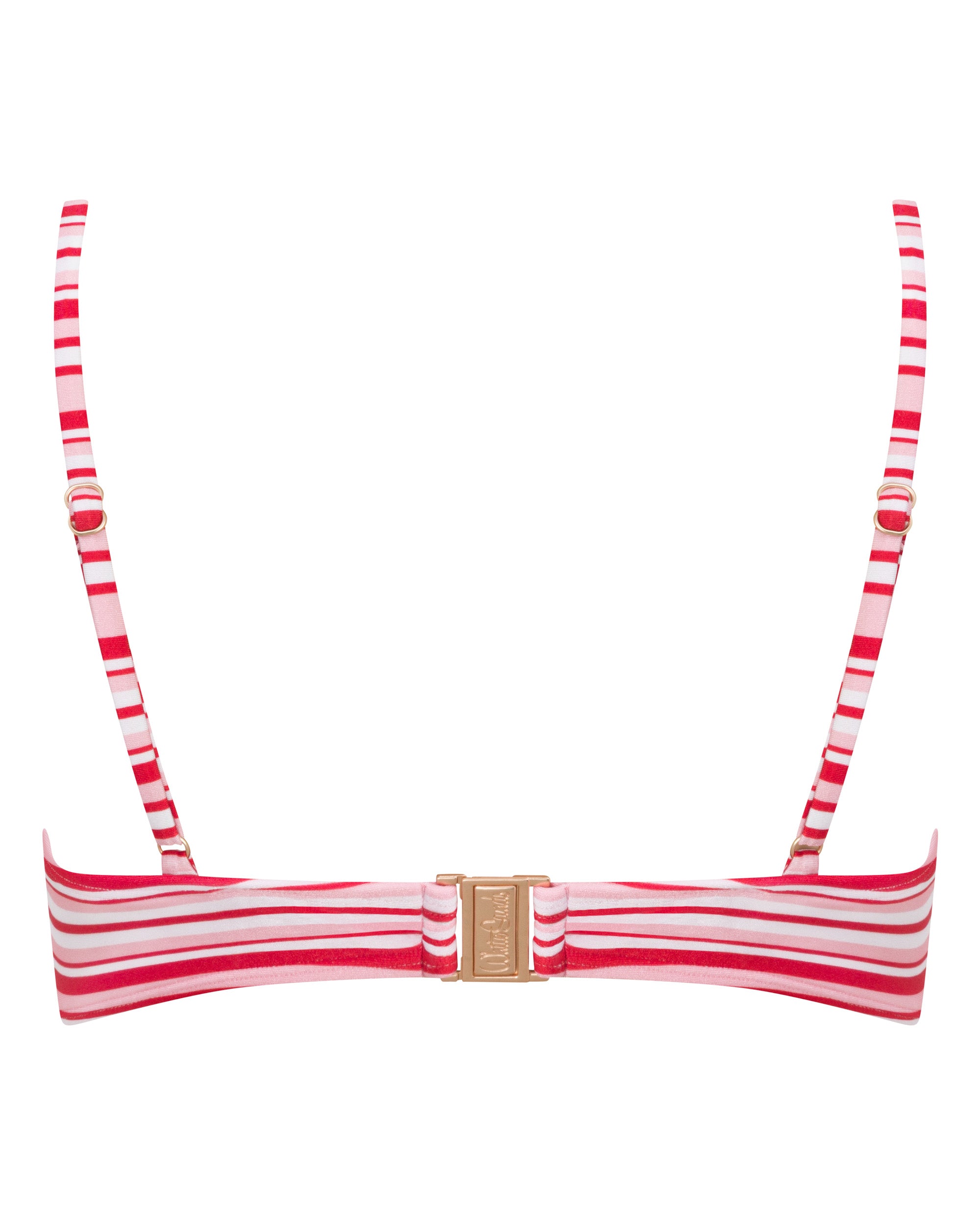 Lucy Scoop Bikini Top - Candy Stripe - White Sands