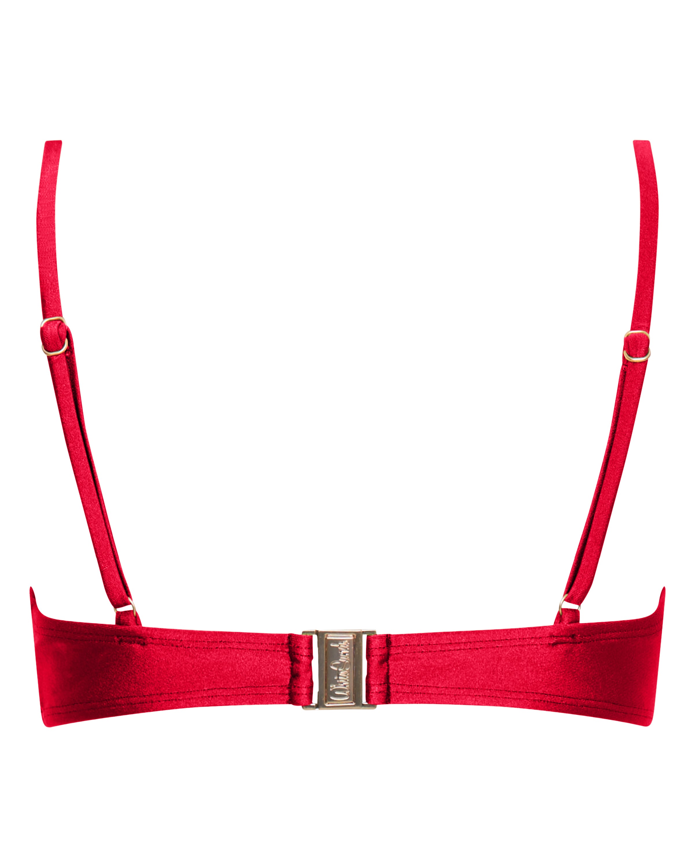 Lucy Scoop Bikini Top - Cherry - White Sands