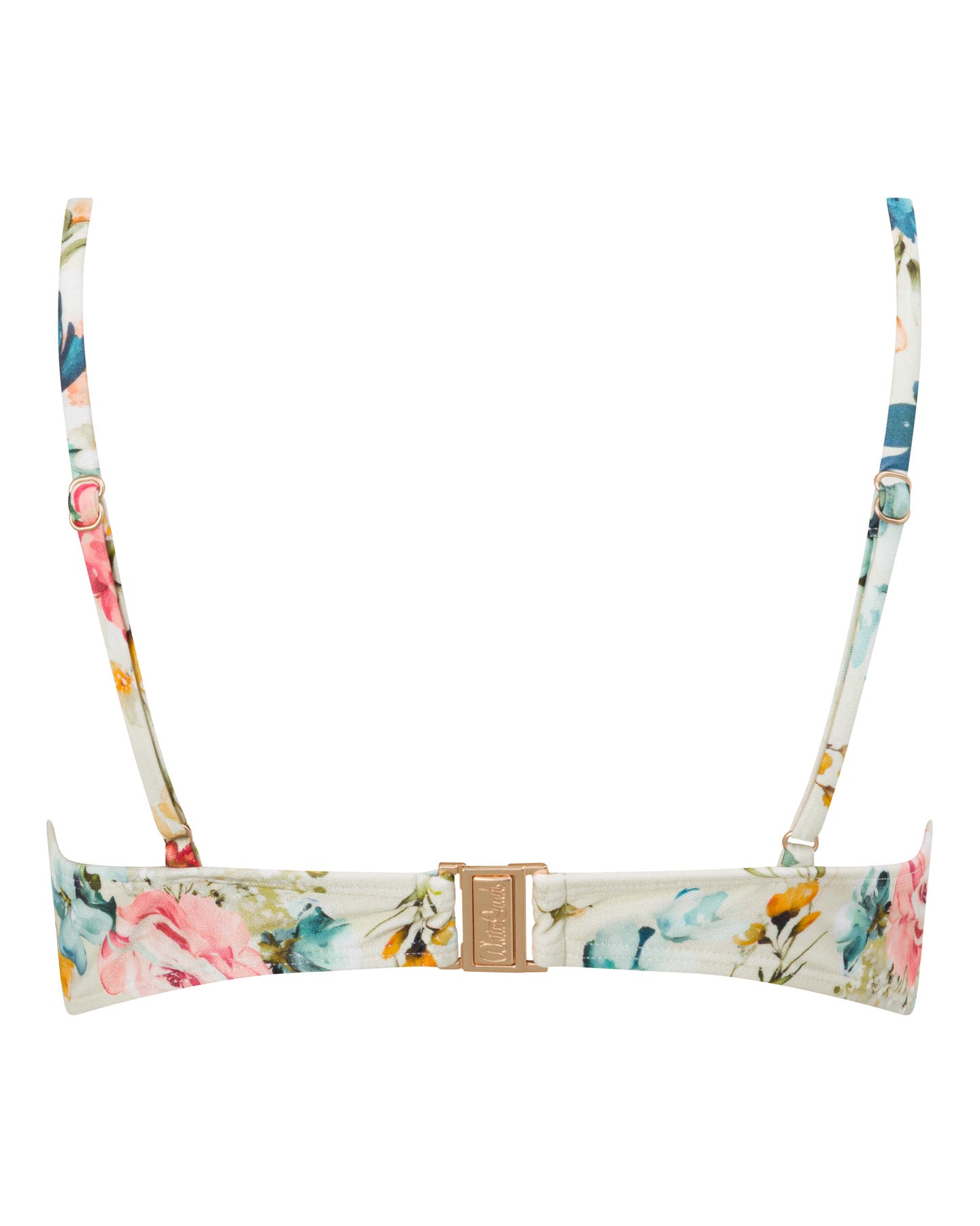 Lucy Scoop Bikini Top - Evissa Floral - White Sands