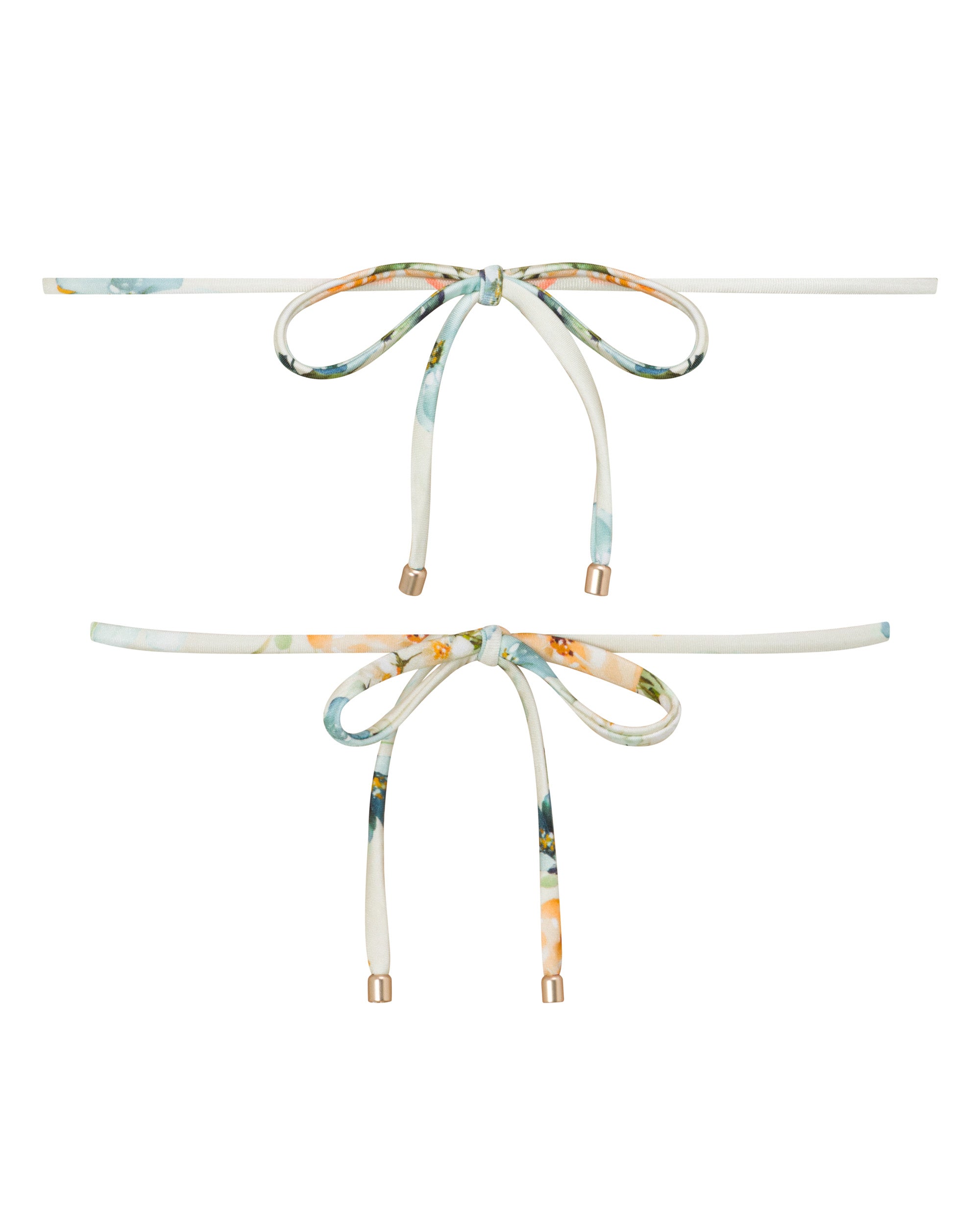 Noosa String Bikini Top - Evissa Floral - White Sands