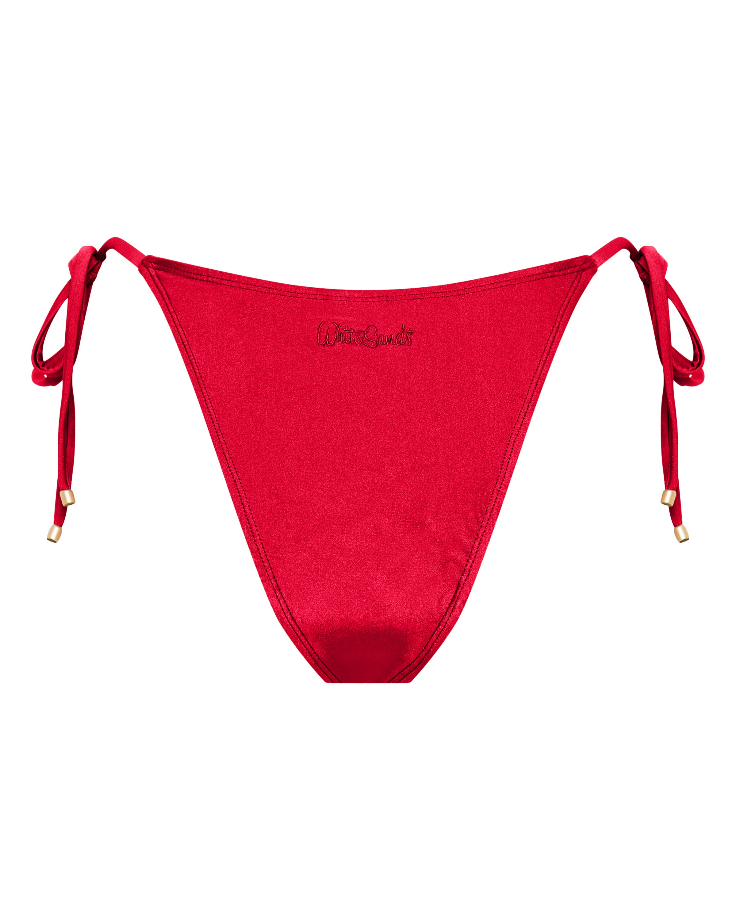 Tally String Bikini Bottoms - Cherry - White Sands