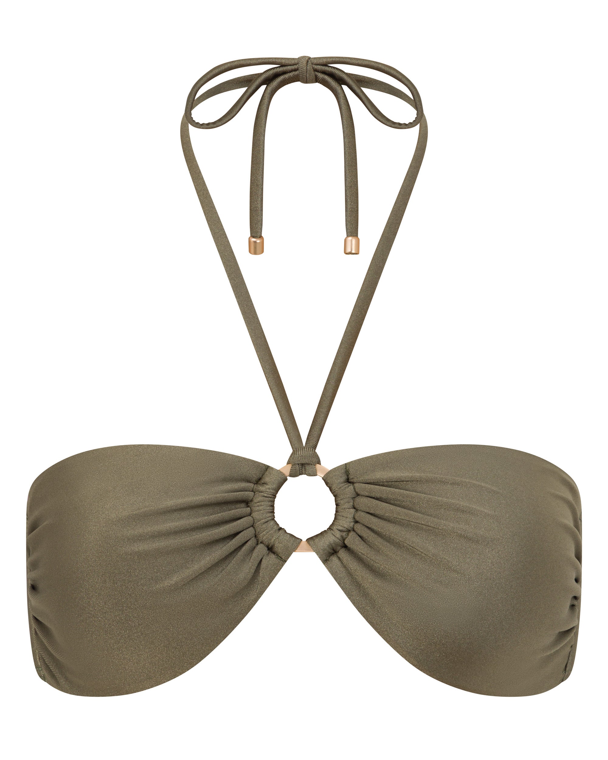 Mia Strapless Bandeau Bikini Top - Mangrove - White Sands