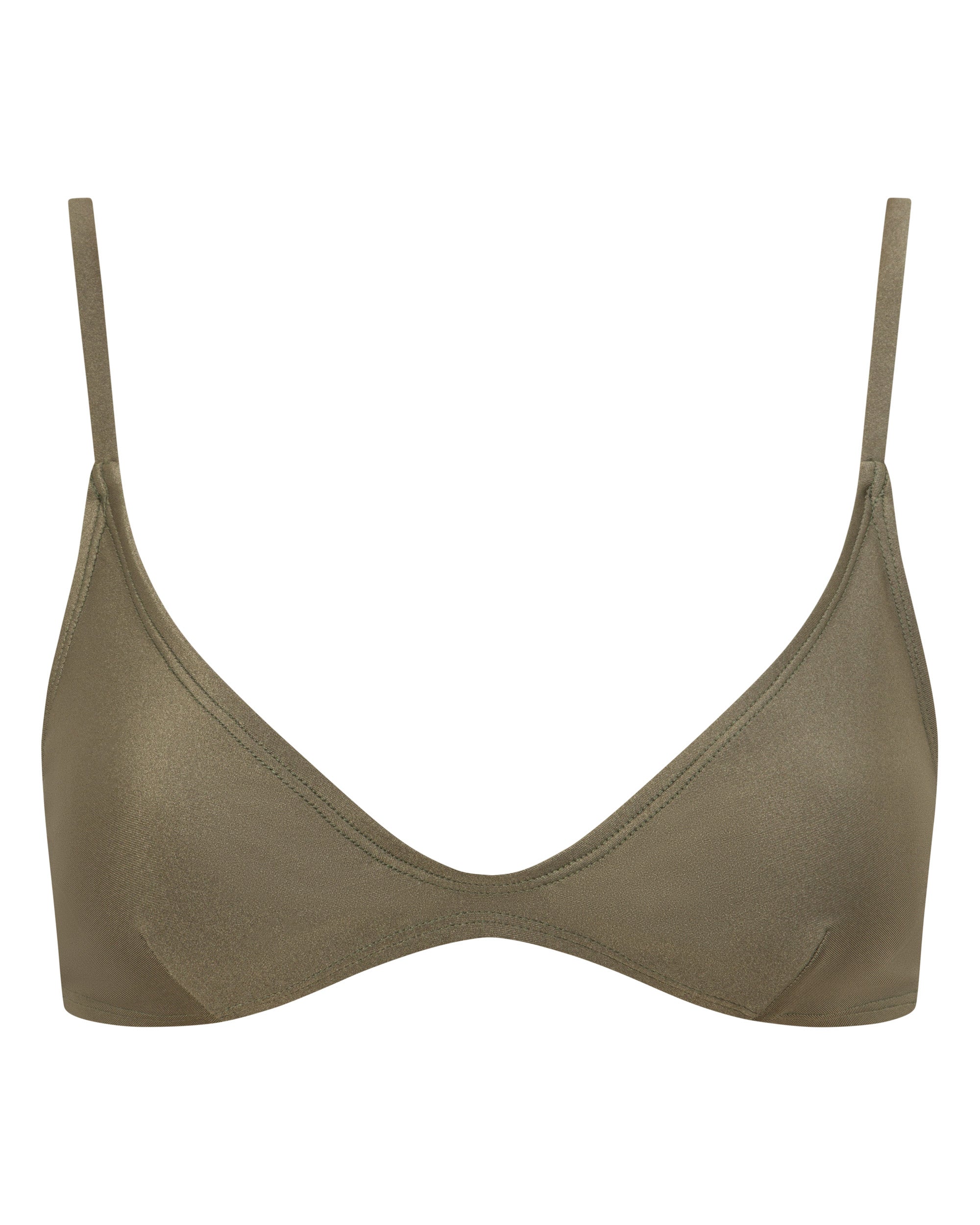 Lucy Scoop Bikini Top - Mangrove - White Sands