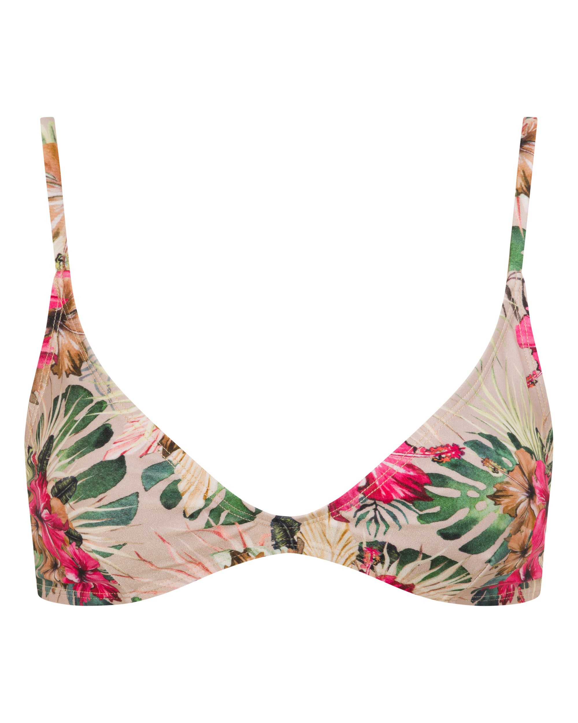 Lucy Scoop Bikini Top - Aloalo - White Sands
