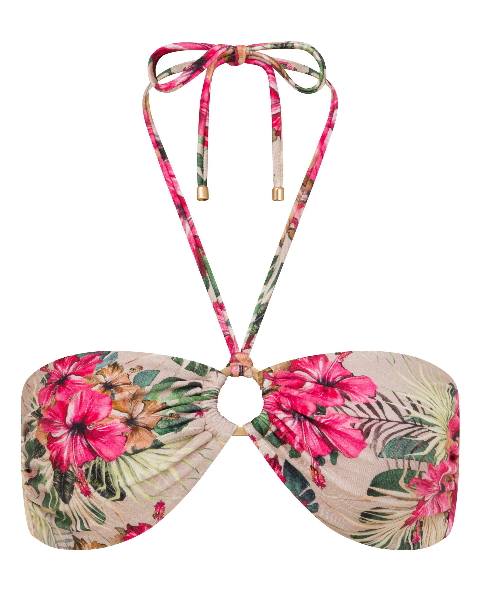 Mia Strapless Bandeau Bikini Top - Aloalo - White Sands