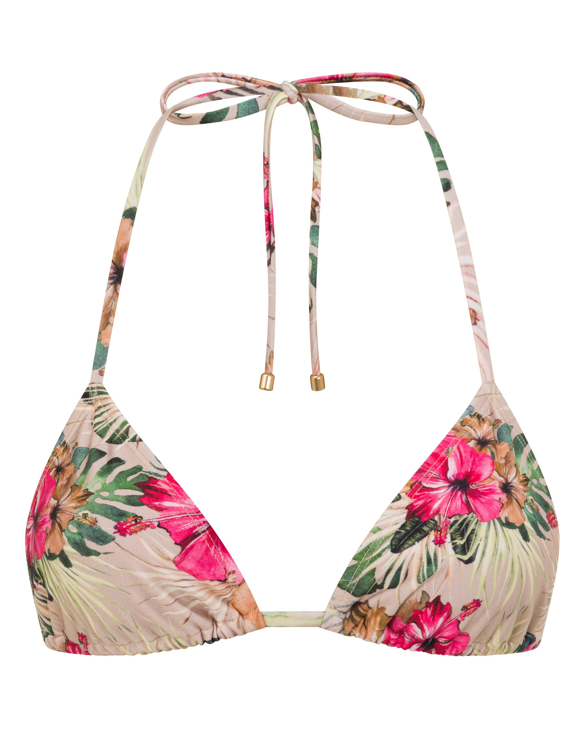 Eve Triangle Bikini Top - Aloalo - White Sands