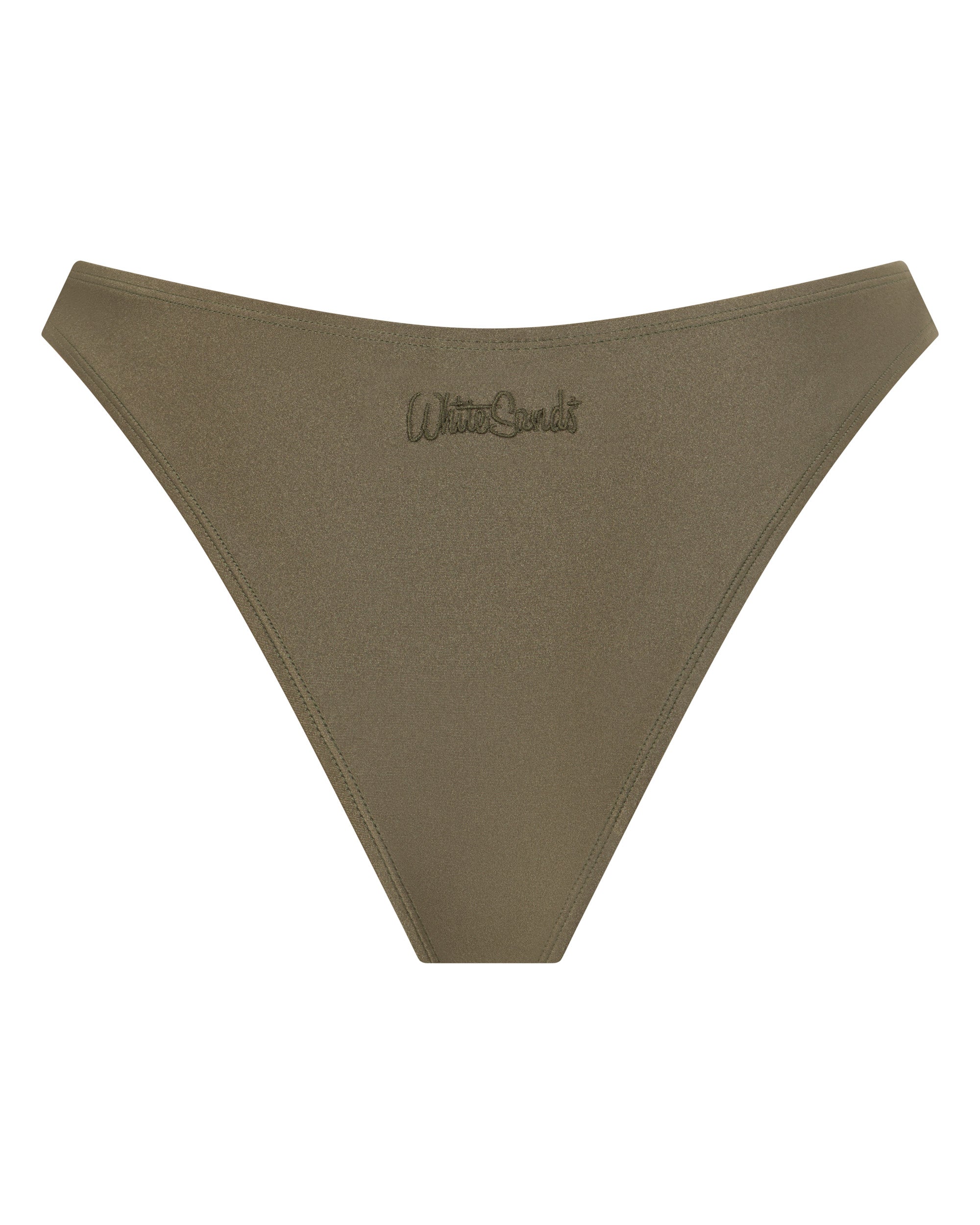Bondi Brazilian Bikini Bottoms - Mangrove - White Sands