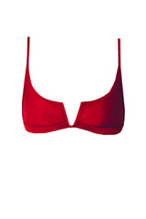 Bondi V Wire Bikini Top - Cherry by White Sands, a luxury designer Australian swimwear brand for women