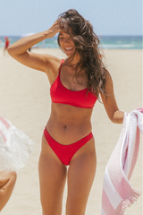 Byron Cheeky Bikini Bottoms - Cherry by White Sands, a luxury designer Australian swimwear brand for women