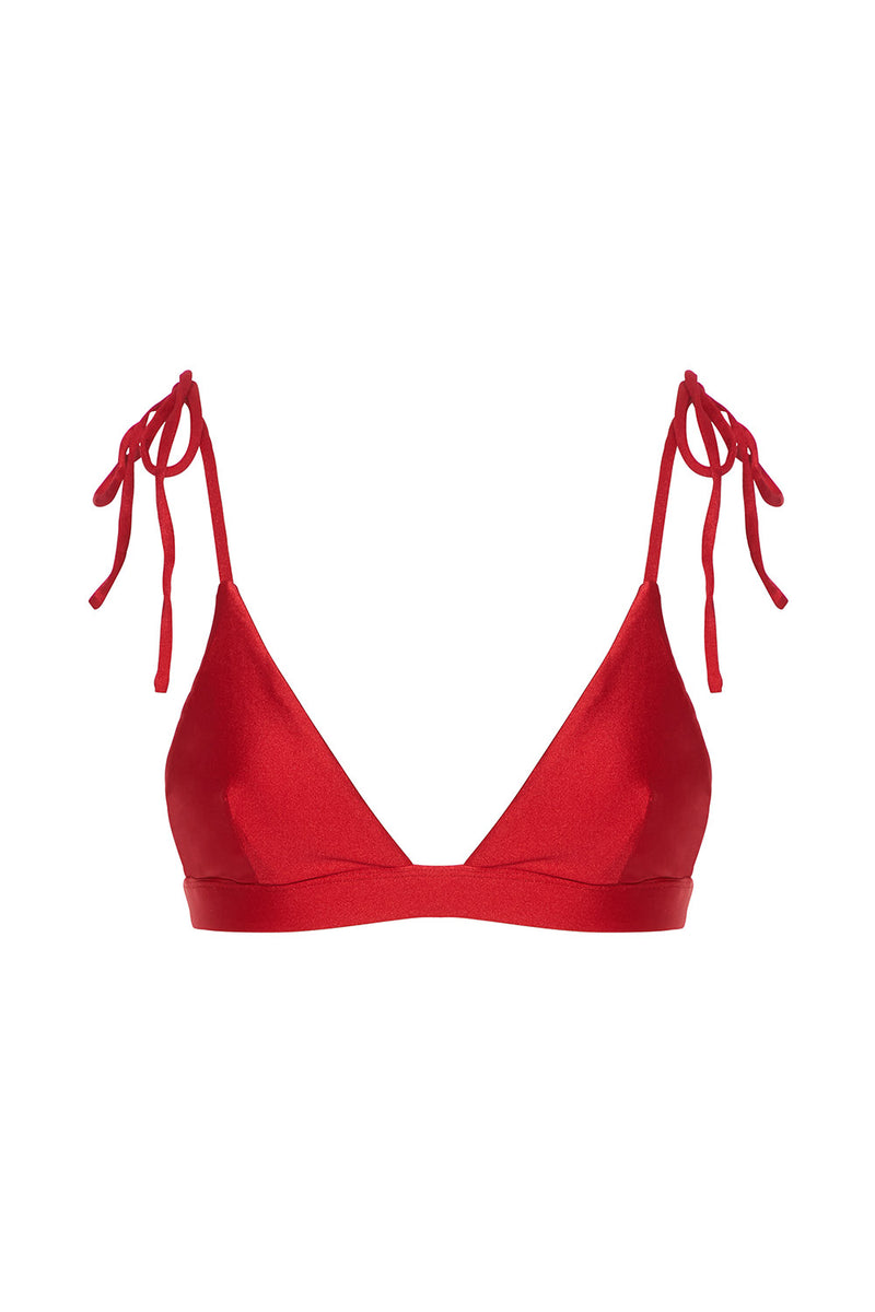 Hayman Triangle Bikini Top - Cherry by White Sands, a luxury designer Australian swimwear brand for women