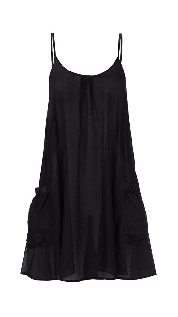 Silk Voile Trapeze Dress - Black by White Sands, a luxury designer Australian swimwear brand for women
