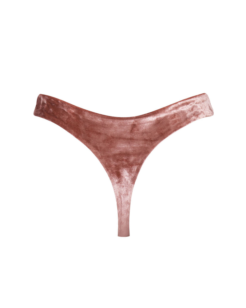 Byron Thong Bikini Bottoms - Rosé Velvet by White Sands, a luxury designer Australian swimwear brand for women