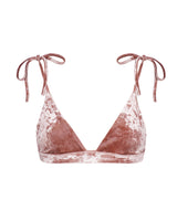 Hayman Triangle Bikini Top - Rosé Velvet by White Sands, a luxury designer Australian swimwear brand for women