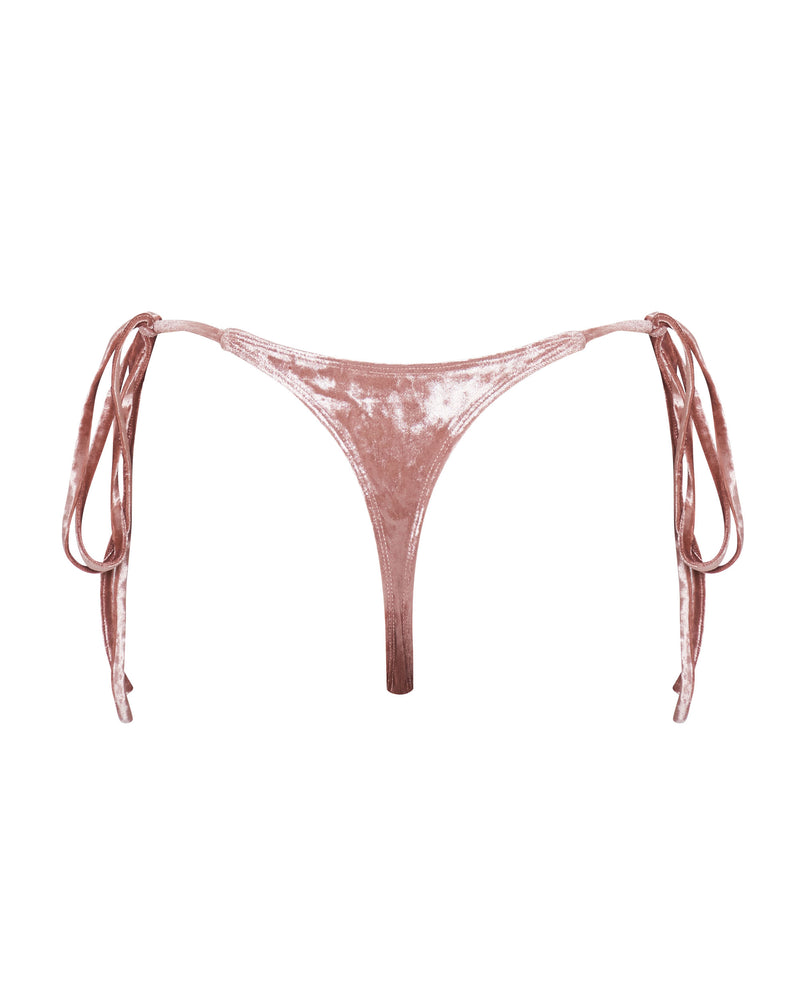 Hayman Thong Bikini Bottoms - Rosé Velvet by White Sands, a luxury designer Australian swimwear brand for women