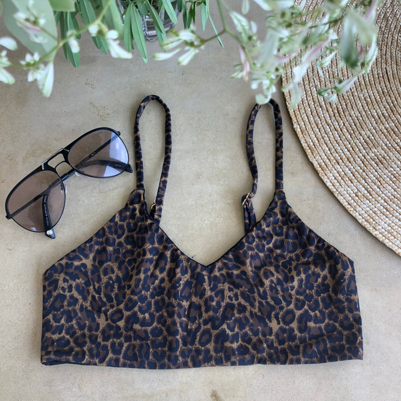 Byron Bralette Bikini Top - Leopard by White Sands, a luxury designer Australian swimwear brand for women